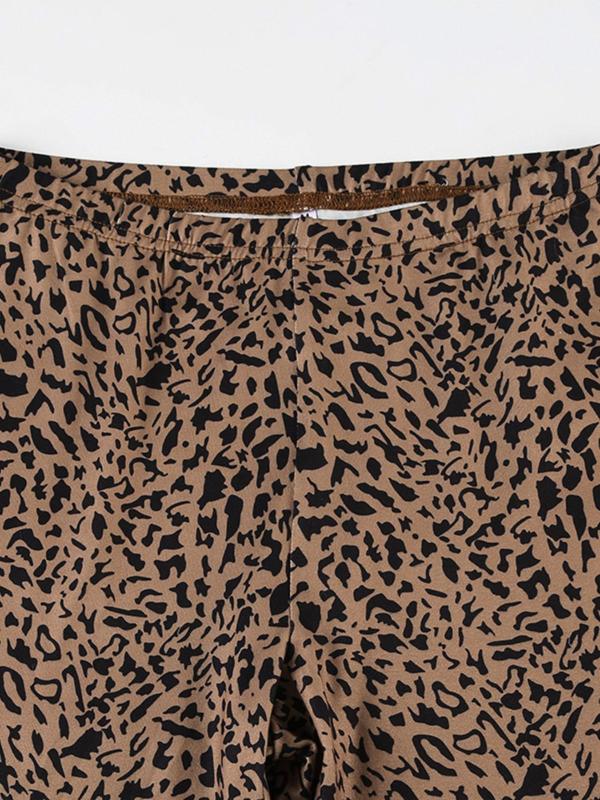 Women's Leopard Print Pants, Casual Comfy Skinny Pants for Daily Wear, Ladies Bottoms for All Seasons