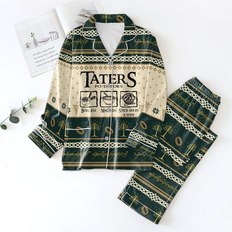 Lord Of The Ring Pajamas Set, Potatos Taters Pajamas Family, Movie Pajamas Christmas, Trendy Pajamas Set