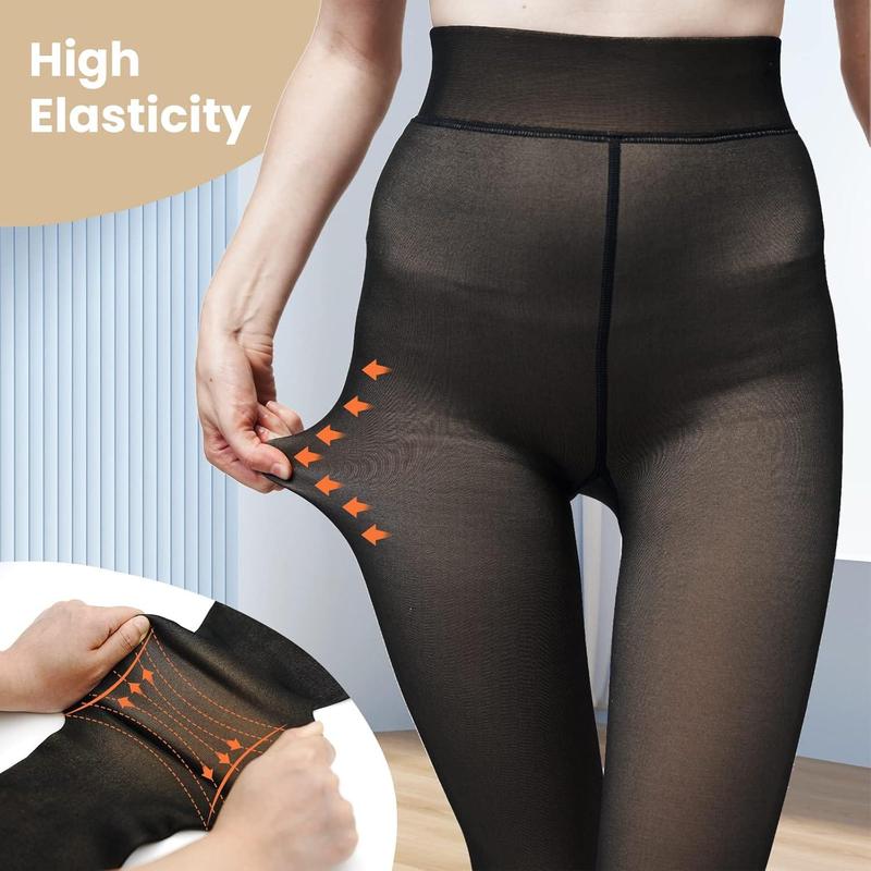 Fleece Lined Tights Women - Fake Translucent Warm Pantyhose Leggings Sheer Thick Tights for Winter,Winter Basic Leggings Thick Semi,Winter Comfort Fleece Tights Available in Plus Size  Underwear Womenswear