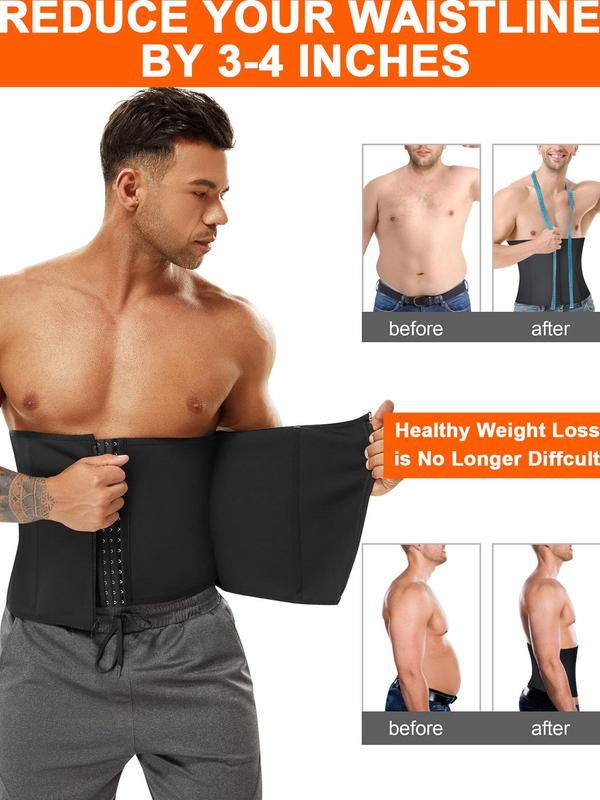 Men's Solid Zipper Waist Trainer, Breathable Comfortable Tummy Control Shaper, Waist Cincher for Men, Shaper for Daily Wear