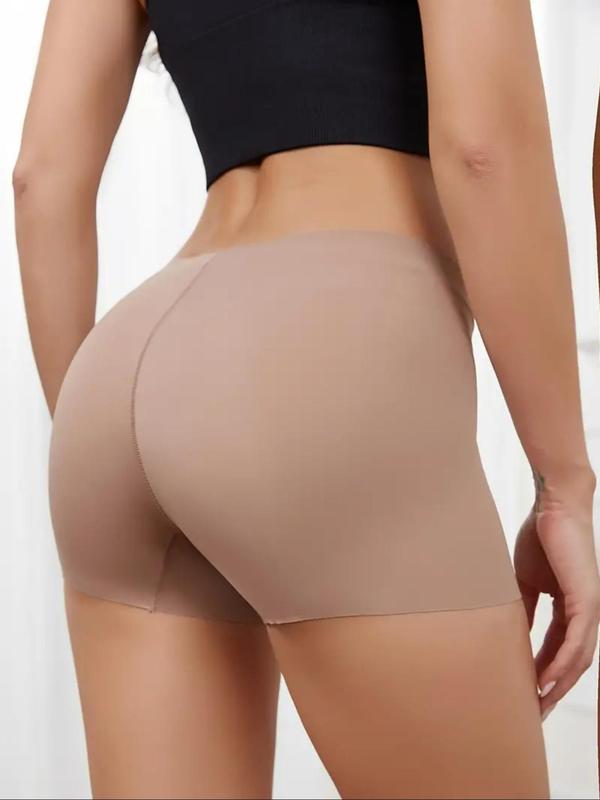 Women's Solid Color Seamless Boyshorts, Soft Comfy Breathable Panty for Daily Wear, Underwear for All Seasons