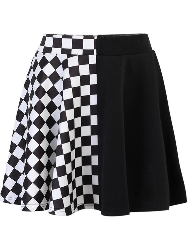 Multicolor Plaid Print Short A Line Skirt, Comfy Skirt for Women's Daily Wear, Womenswear, Summer Outfits 2024