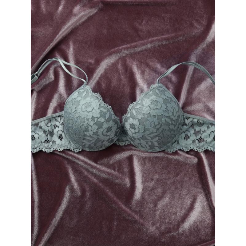 lace bra - Lace Padded Push-up Bra - Moisture-Wicking, Underwire, Adjustable Straps - Collegiate Style, Everyday Wear - Women - For Enhanced Support, Comfort, and a Confident Look - Confidence in Every Curve