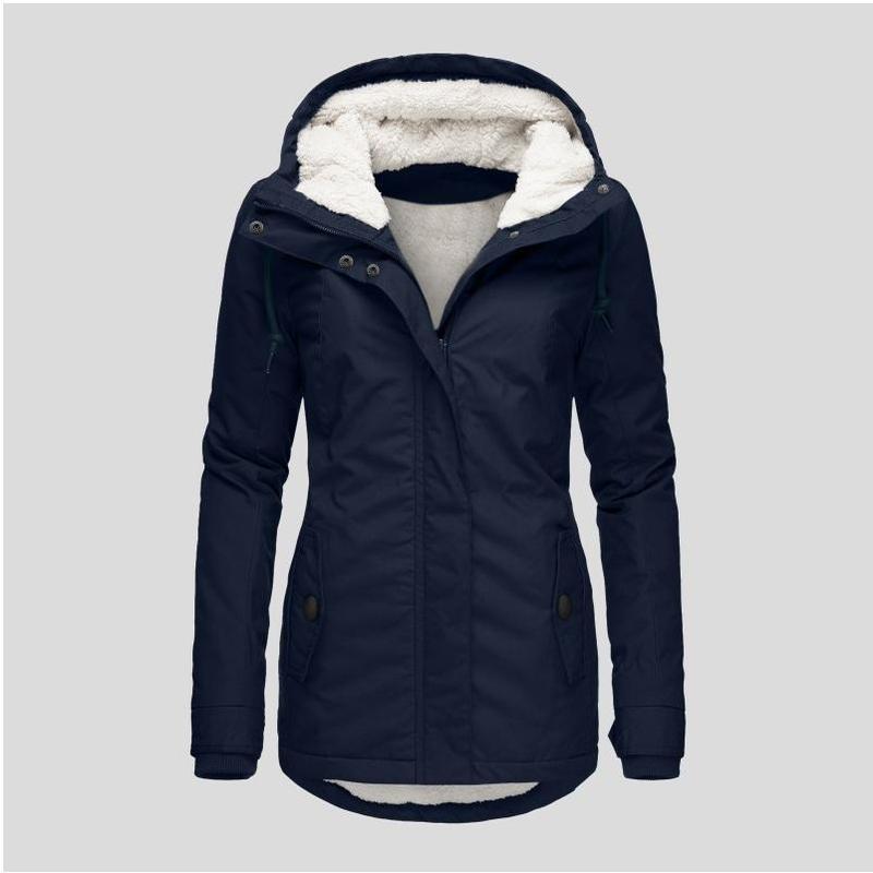 Winter Cotton Dress Women's School Overcome Fleece-lined Hooded Warm Jacket Mid-Length Women's Cotton-Padded Clothing Women