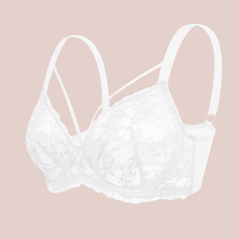 HSIA Pretty In Petals Strappy Floral Lace Unlined Plus Size Underwire Bra