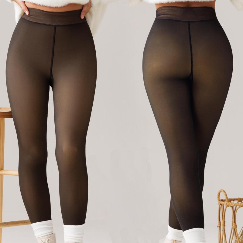 Tournesol Fleece Lined Tights Womenswear Size XS - XXL Thermal Winter Basic Leggings Thick Semi-Transparent Underwear Pantyhose Closed Foot Available in Light Mid Deep Skin Tone