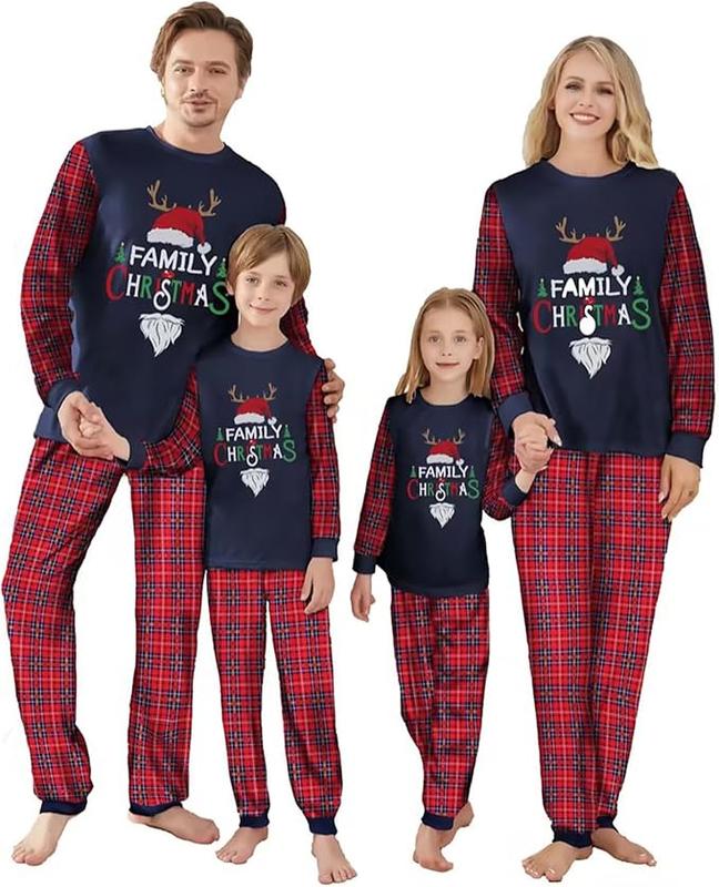 2024 Christmas Matching Family Pajamas Set - Breathable Cotton Sleepwear Pajamas - Round Neck, Pants family matching