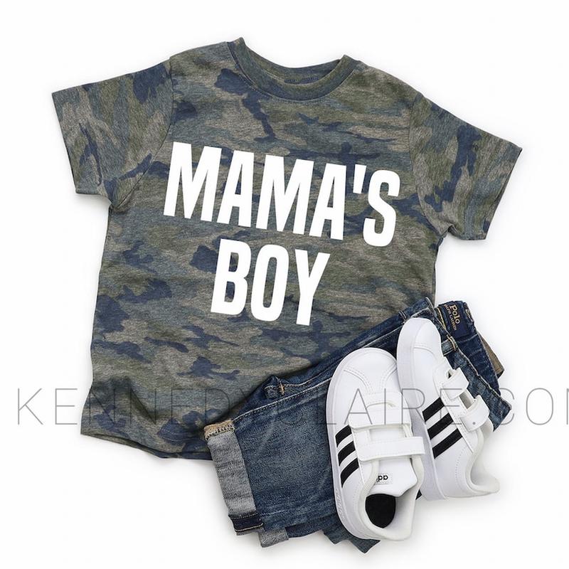 Mamas Boy Mommy and Me Outfits Mothers Day Gift for Mom Gift from Son Camo Tee Mom and Son Matching Shirts