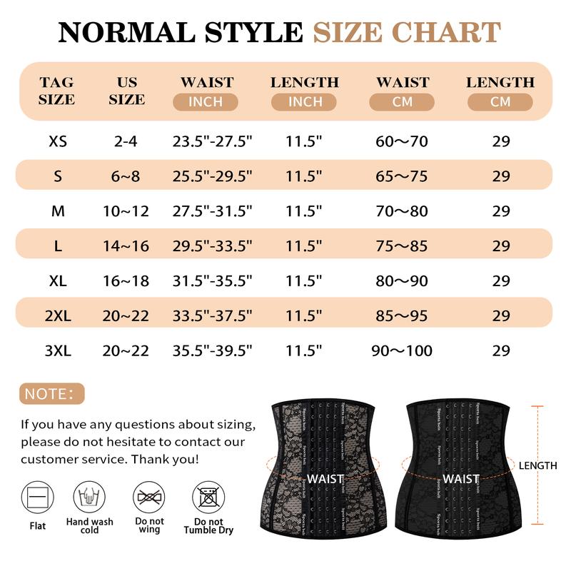 WERENA Women's Waist Trainer Corset Shapewear Tummy Control Shaping Waist Cincher Belly Band Lace Sport Belt