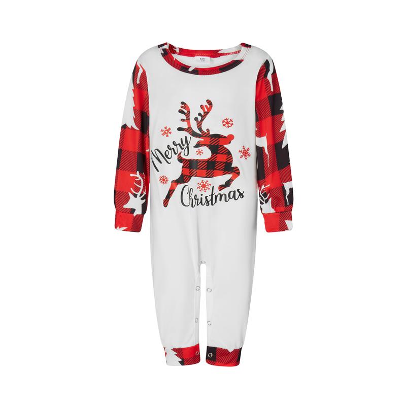 2024 New Christmas Family Pajamas Matching Set Elk Print Long Sleeve Tops and Red Plaid Pants Homewear Sleepwear Loungewear Nightwear Xmas Pj's Clothes Womenswear Check