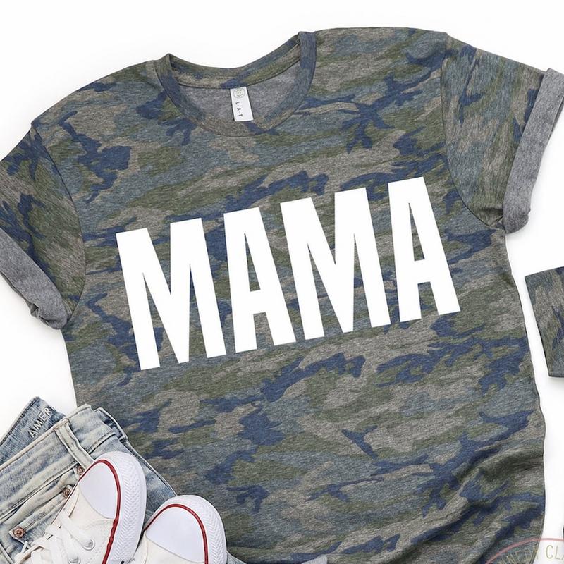 Mamas Boy Mommy and Me Outfits Mothers Day Gift for Mom Gift from Son Camo Tee Mom and Son Matching Shirts