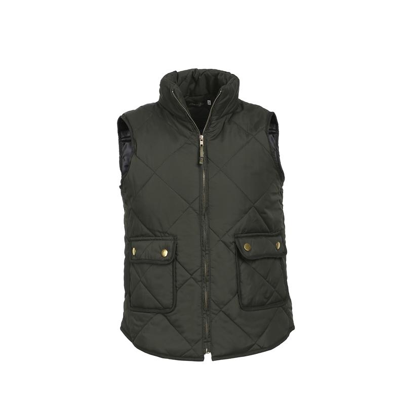 Women Warm Vest Solid Color Stand Collar Warm Padded Zipper Up Side Pockets Gilet Quilted Puffer Wild Vest