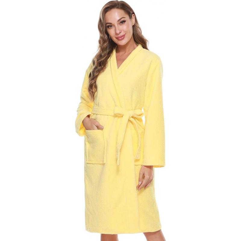 Kimono Bathrobe Women Terry Cloth Robes knee length towel Bathrobe