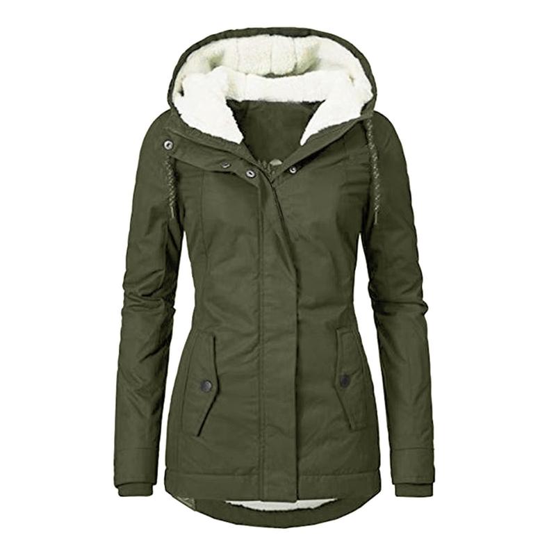 Winter Cotton Dress Women's School Overcome Fleece-lined Hooded Warm Jacket Mid-Length Women's Cotton-Padded Clothing Women