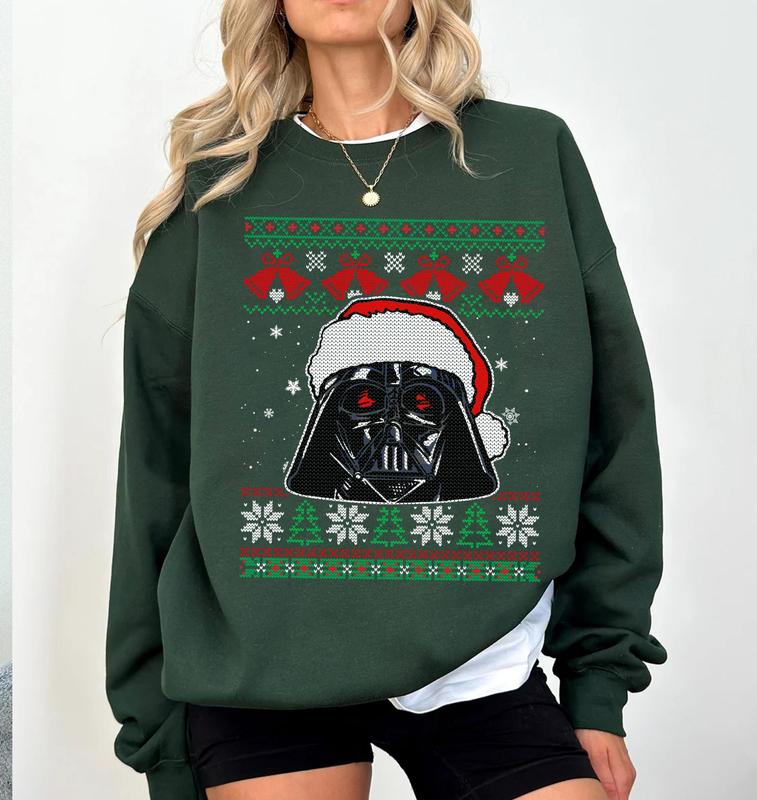 Star Wars Darth Vader Santa Hat Ugly Christmas Sweater Shirt dsneyland Christmas Matching Family Shirts Christmas Squad Shirt Party Gift