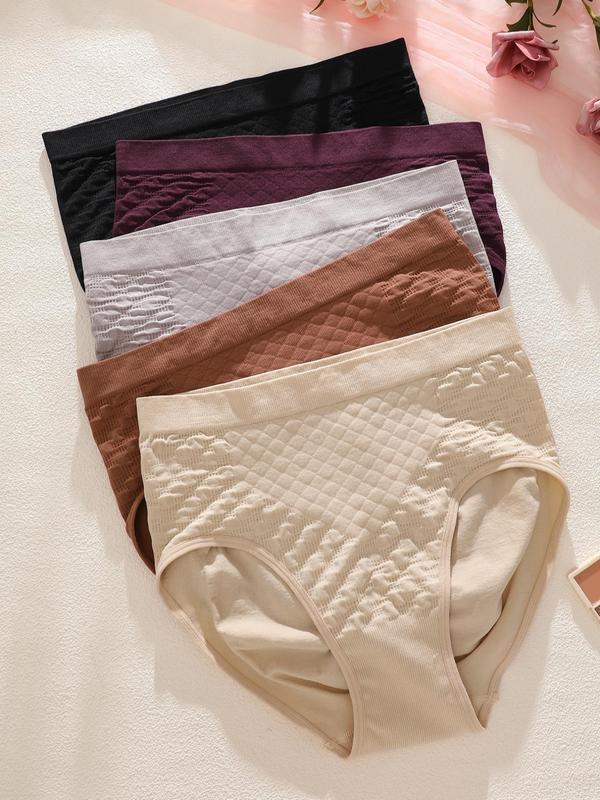 Women's Solid Color Panty, Breathable Comfortable Knicker for Daily Wear, Underwear for All Seasons