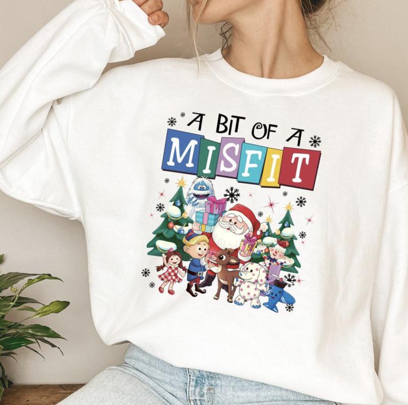 Rudolph The Red Nosed Reindeer Christmas Shirt Sweatshirt Hoodie, Retro Crewneck, Gift For Xmas, Cotton, Womenswear Tops