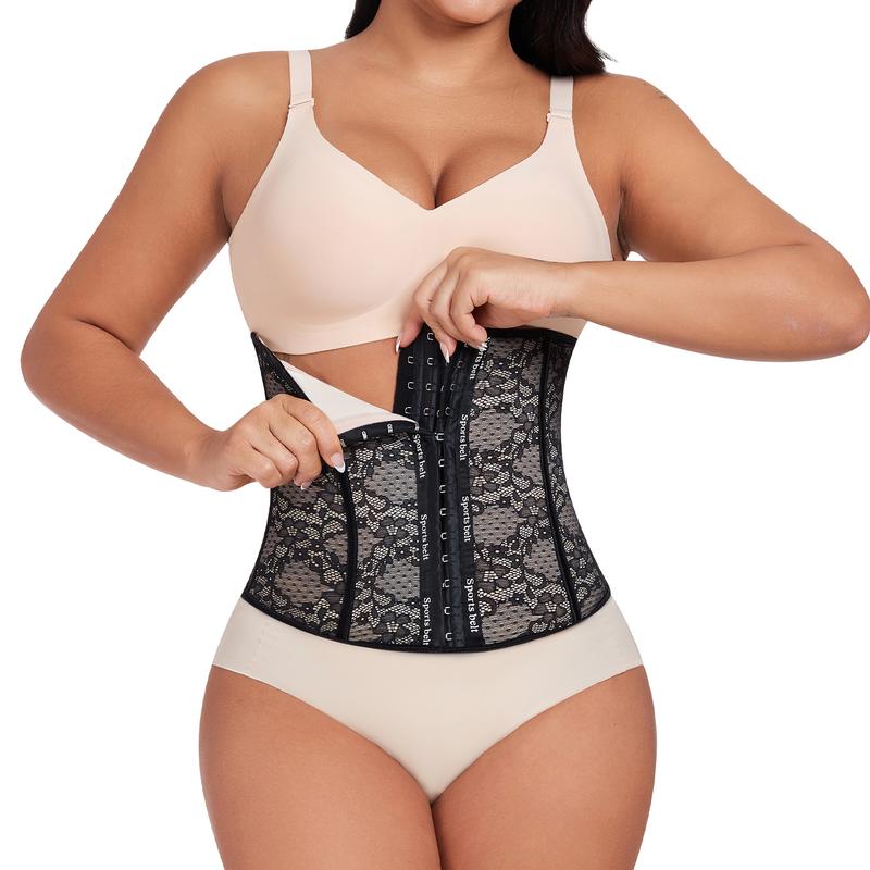 WERENA Women's Waist Trainer Corset Shapewear Tummy Control Shaping Waist Cincher Belly Band Lace Sport Belt