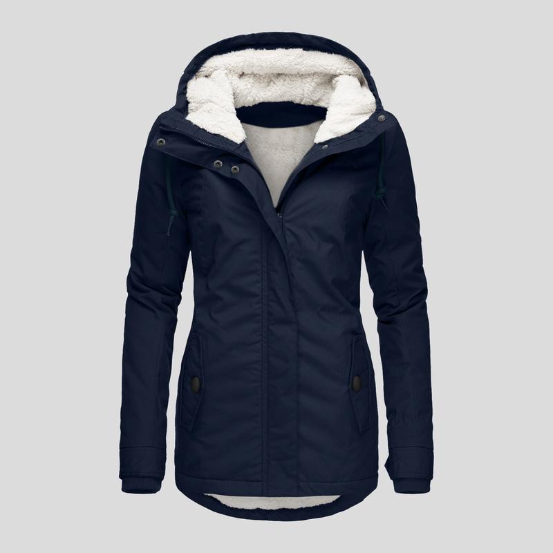 Winter Cotton Dress Women's School Overcome Fleece-lined Hooded Warm Jacket Mid-Length Women's Cotton-Padded Clothing Women