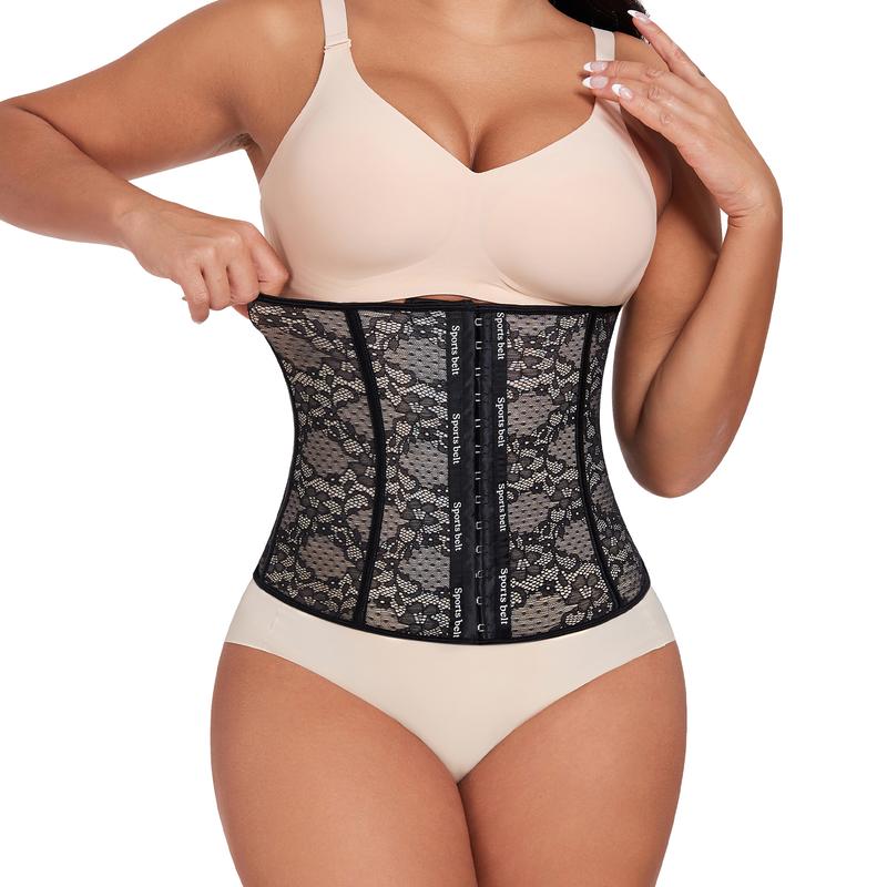 WERENA Women's Waist Trainer Corset Shapewear Tummy Control Shaping Waist Cincher Belly Band Lace Sport Belt