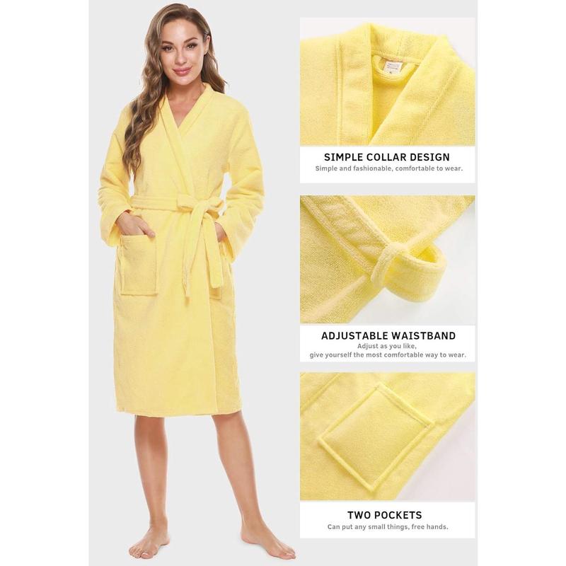 Kimono Bathrobe Women Terry Cloth Robes knee length towel Bathrobe