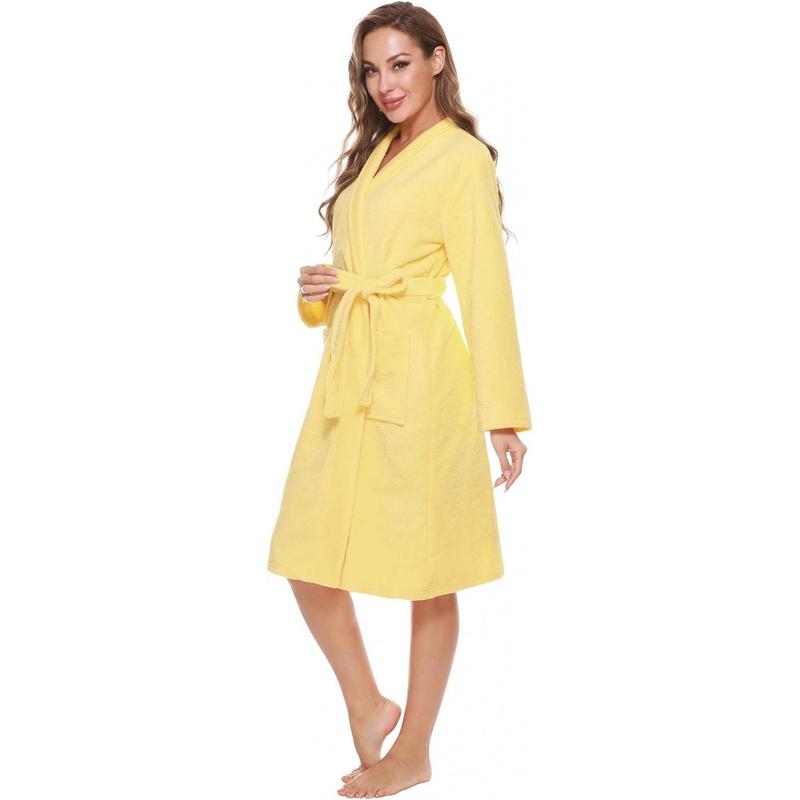 Kimono Bathrobe Women Terry Cloth Robes knee length towel Bathrobe