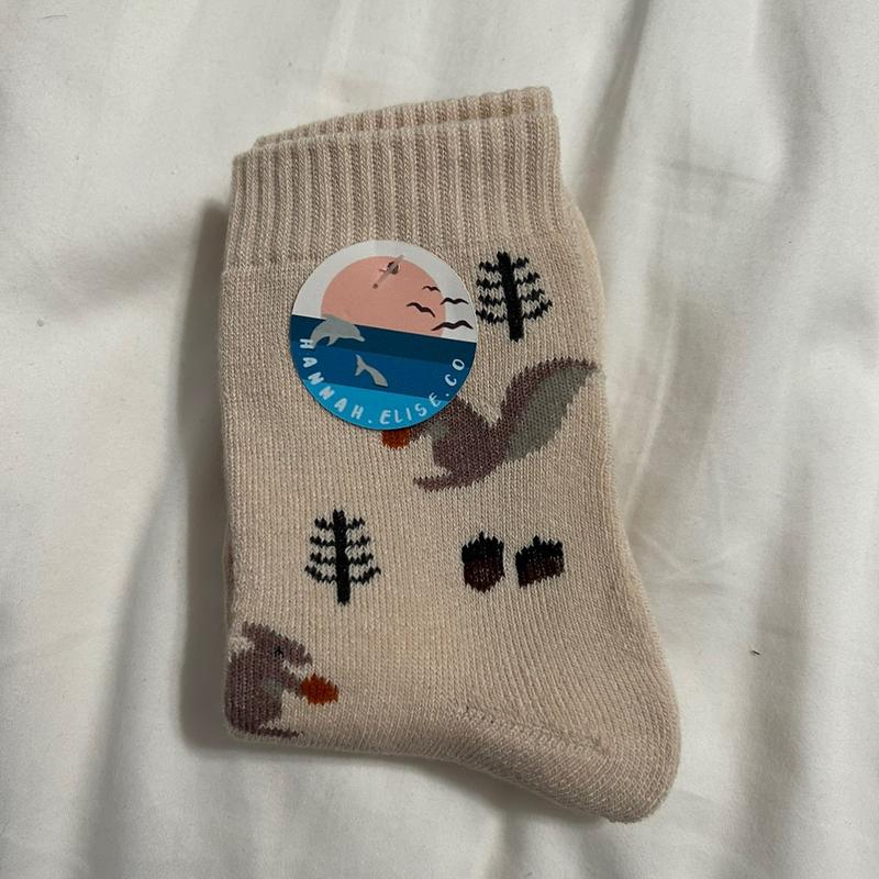 Squirrel Print Plush Socks