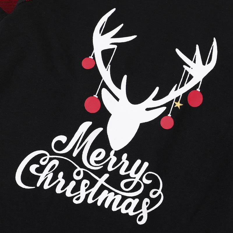 Holiday Christmas Family Pajamas Matching Set Moose Xmas Pjs for Couples and Kids Baby Sleepwear Christmas Pajama Set Long Sleeve Womenswear