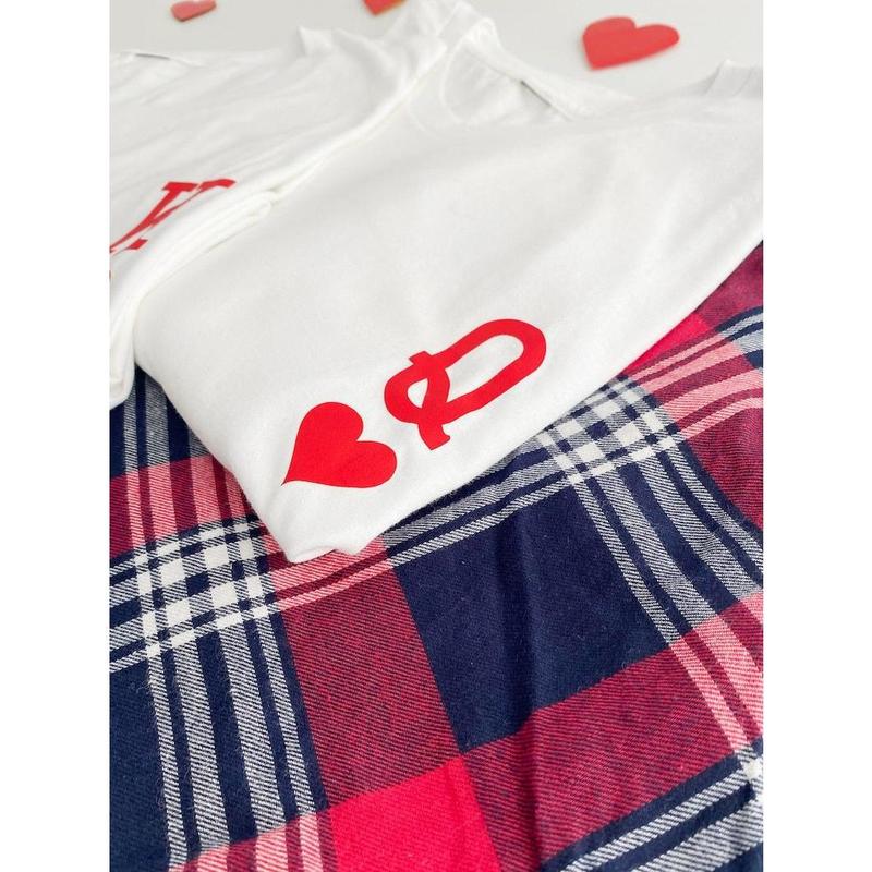 Valentine's Day Matching Only T-Shirt gift for couples King and Queen Set Valentines Day Couple Fashion Christmas Gifts. T-Shirt