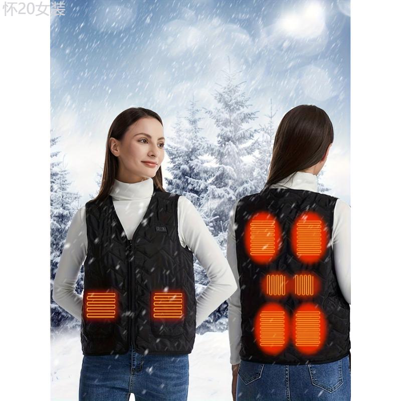 Womens Thermal Heated Vest - Perfect for Outdoor Enthusiasts, Warm Sleeveless Design, Advanced Heating Technology - Battery Pack Sold Separately for Convenience Collar Fit Womenswear Polyester