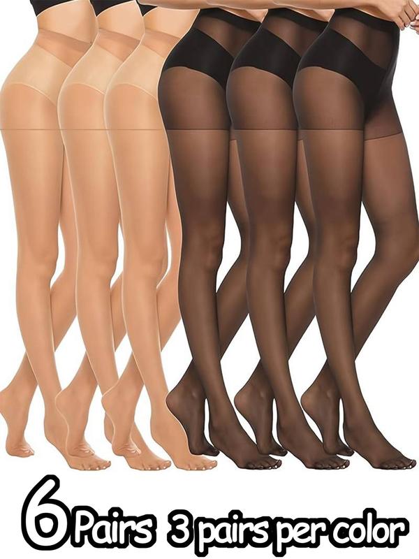 Women's High Waist Sheer Tights, Breathable High Stretch Pantyhose for Daily Wear, Ladies Tights for All Seasons