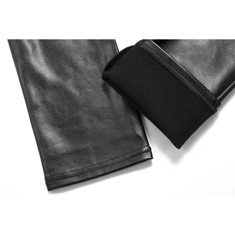 Women's Soft Faux Leather Leggings High Waisted Leather Pants PU Slim Pleather Pants Tights