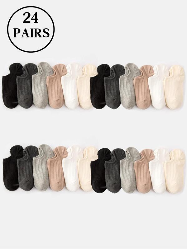 Women's Solid Ankle Socks, Minimalist Comfortable Breathable Low Cut Socks, Comfort Summer Socks for Women, Multipack Ankle Socks for Daily Wear, Womenswear