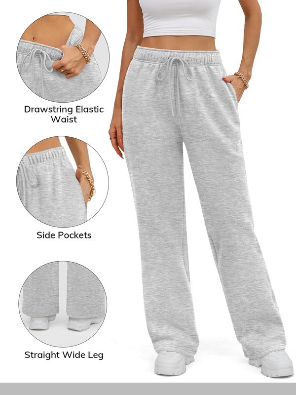 ATHMILE Womens Sweatpants 2024 Baggy Wide Fleece Lined Straight Leg Pants