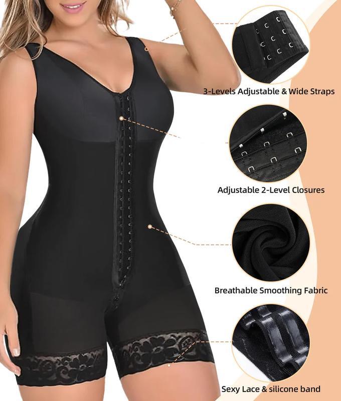 Fajas Colombianas Shapewear for Women Tummy Control Full Shapewear Butt Lifter with Zipper Crotch