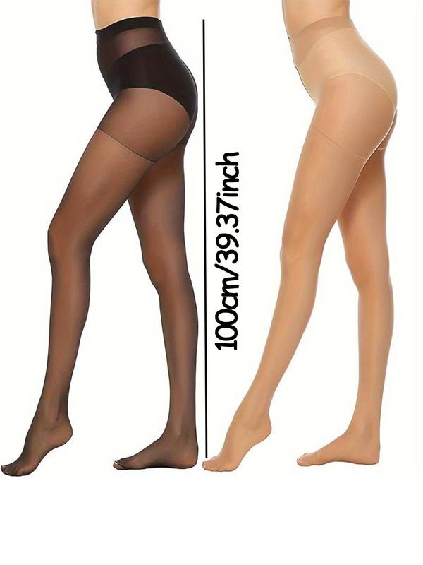 Women's High Waist Sheer Tights, Breathable High Stretch Pantyhose for Daily Wear, Ladies Tights for All Seasons