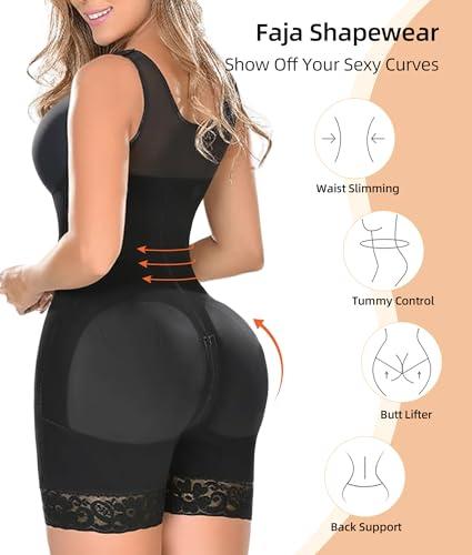 Fajas Colombianas Shapewear for Women Tummy Control Full Shapewear Butt Lifter with Zipper Crotch