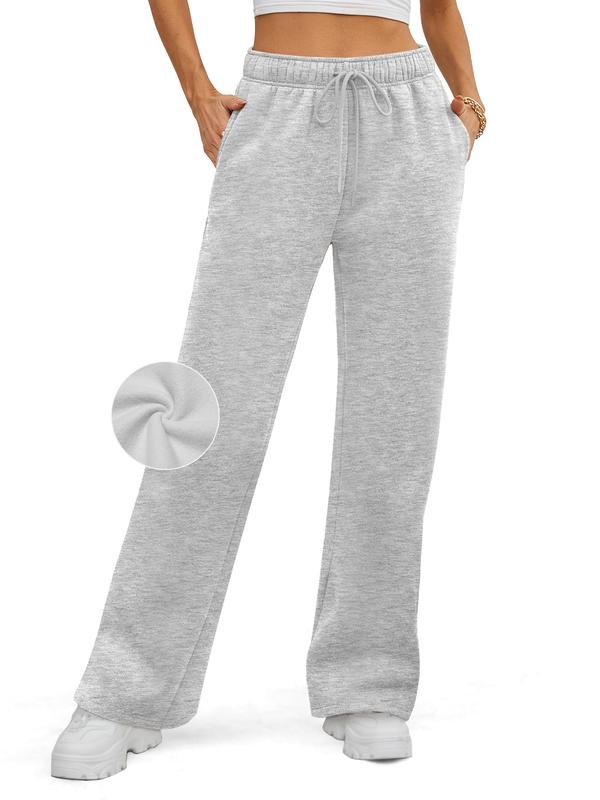 ATHMILE Womens Sweatpants 2024 Baggy Wide Fleece Lined Straight Leg Pants