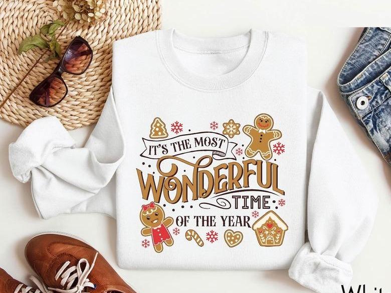 It's The Most Wonderful Time Of The Year Sweatshirt, Cute Gingerbread Tee, Christmas Family Shirt, Family Holiday Shirt, Xmas Gingerbread, Gift for her, Gift for men Womenswear Clothing