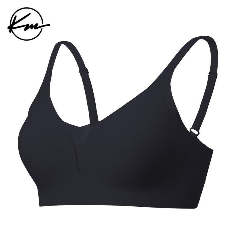 KatchMe Women's Soft Solid Seamless Adjustable Strap Wirefree Push-Up Bra, Non-Wired 3 4Coverage Bra, Suitable for All Seasons, Breathable Bralette Womenswear Underwear Lady Comfort