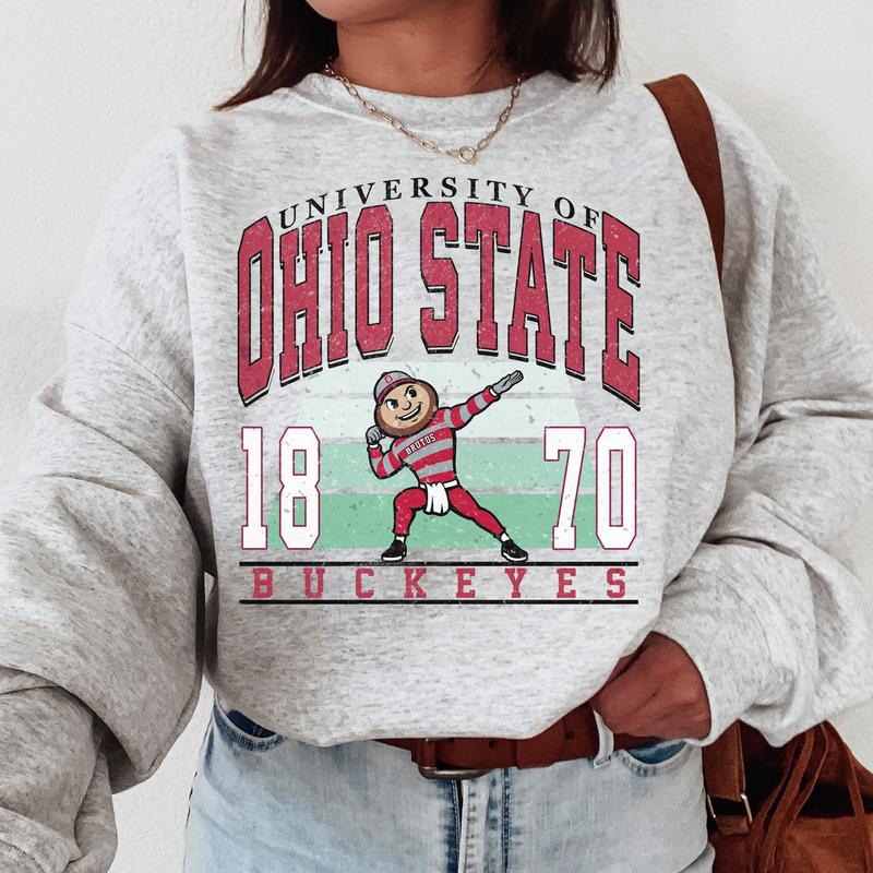 Ohio State Buckeyes Vintage College NCAA Sweatshirt, Vintage Football Sweatshirt NCAA, Classic Sport Sweatshirt, Gifts For Football Fan Sport