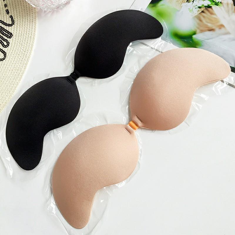 Adhesive Strapless Bra for Backless Dresses - Padded and Invisible with Nipple Covers - Adhesive Bra