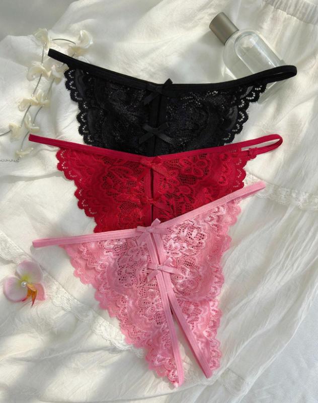 Sexy Open Crotch Lace Panties Set - Assorted Colors for Women's Underwear - Womenswear