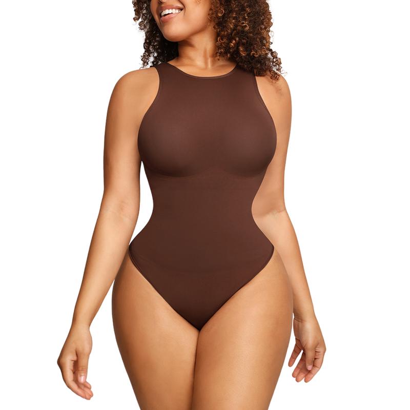 Snatch me up Bodysuit - High Compression Bodysuit with High Neck Top 360° Tummy Control Basic Summer Outfit Womenswear Underwear Minimalist Sleeveless Women body suits Lady Comfort