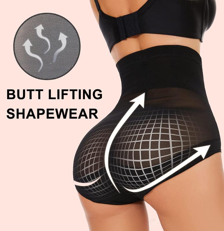 Women's High Waist Mesh Breathable Tummy Control Shapewear Panty, High Stretch Waist Trainer Butt Lifting Underwear, Ladies Shapewear Bottoms For Daily Wear