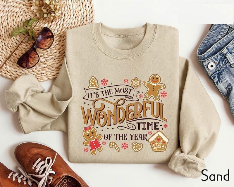 It's The Most Wonderful Time Of The Year Sweatshirt, Cute Gingerbread Tee, Christmas Family Shirt, Family Holiday Shirt, Xmas Gingerbread, Gift for her, Gift for men Womenswear Clothing