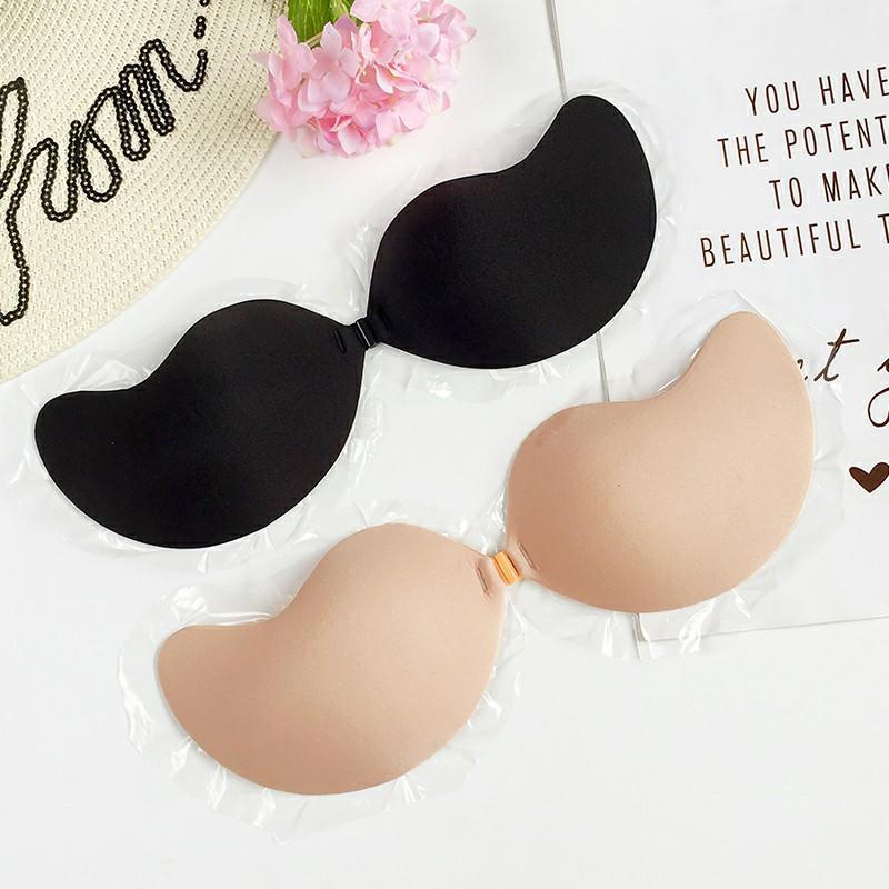 Adhesive Strapless Bra for Backless Dresses - Padded and Invisible with Nipple Covers - Adhesive Bra