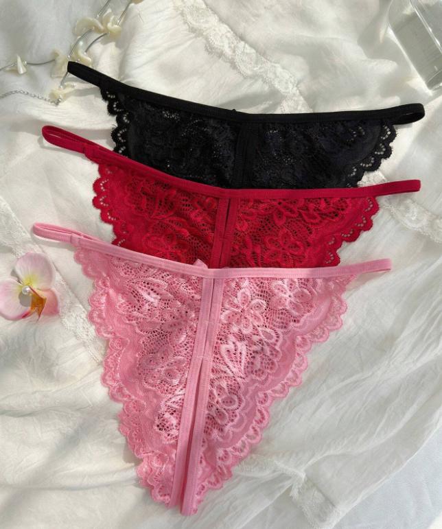 Sexy Open Crotch Lace Panties Set - Assorted Colors for Women's Underwear - Womenswear