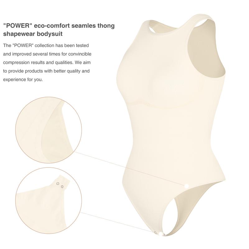 Snatch me up Bodysuit - High Compression Bodysuit with High Neck Top 360° Tummy Control Basic Summer Outfit Womenswear Underwear Minimalist Sleeveless Women body suits Lady Comfort