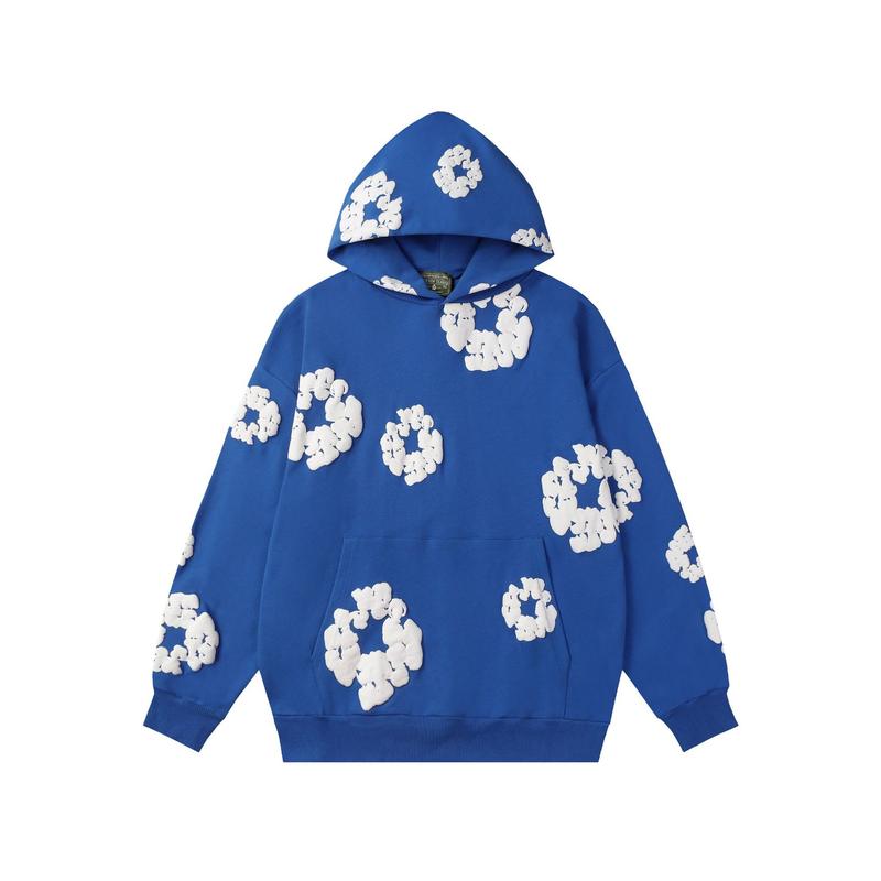 DENIM TEARS Women's Floral Hooded Sweatshirt, Christmas Tide Clothing